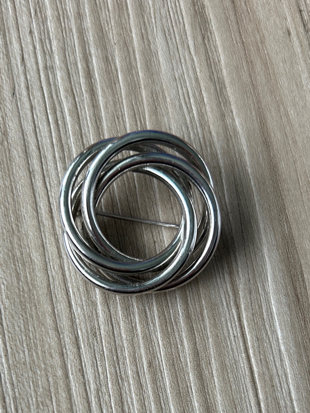 Classic sterling Silver Interlocking Circle Brooch - Women's Jewelry